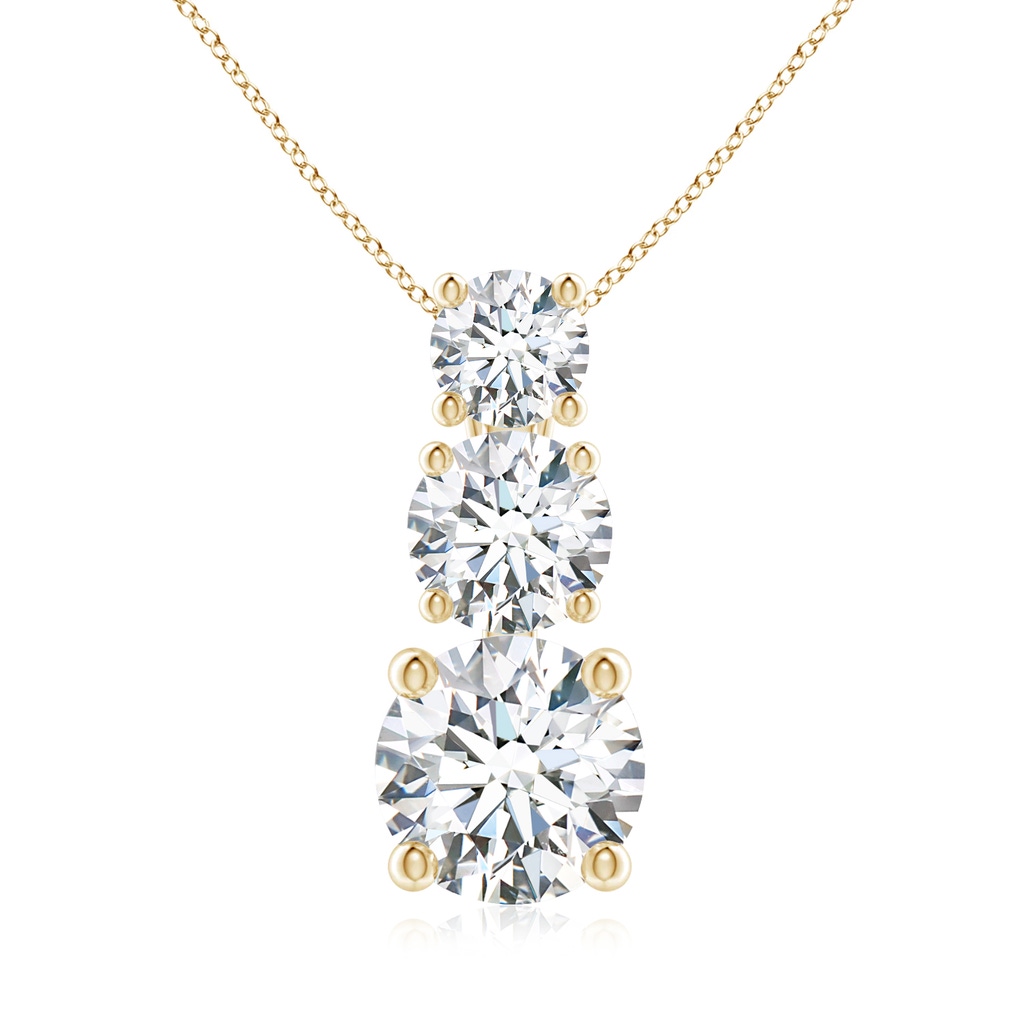 5.5mm FGVS Lab-Grown Diamond Three Stone Pendant in Yellow Gold 