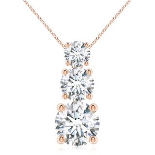 6.4mm FGVS Lab-Grown Diamond Three Stone Pendant in 10K Rose Gold