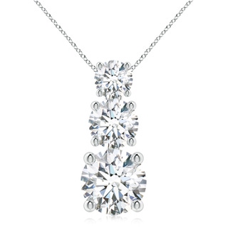 6.4mm FGVS Lab-Grown Diamond Three Stone Pendant in 18K White Gold