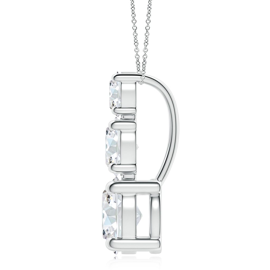 6.4mm FGVS Lab-Grown Diamond Three Stone Pendant in 18K White Gold - side 199