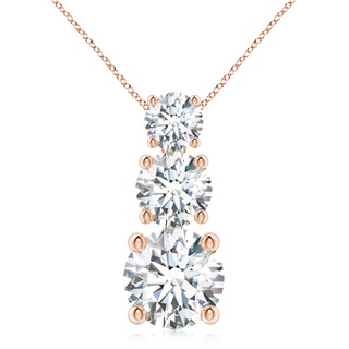 6.4mm FGVS Lab-Grown Diamond Three Stone Pendant in Rose Gold