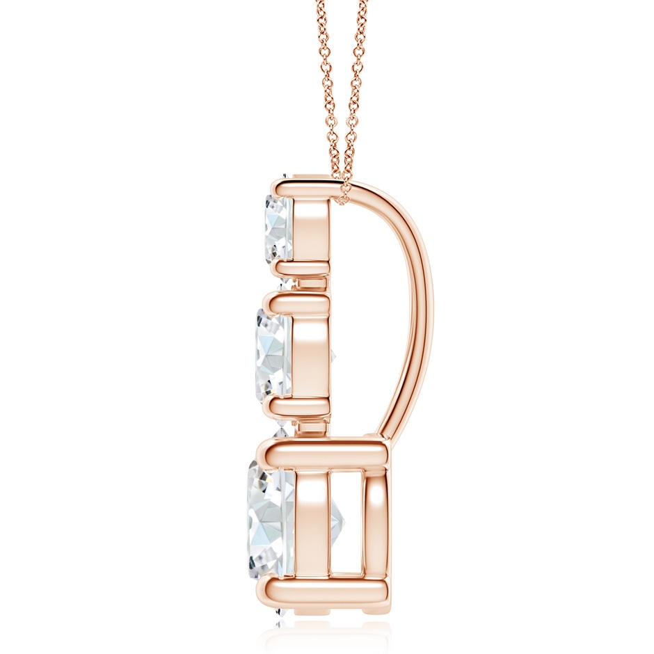 6.4mm FGVS Lab-Grown Diamond Three Stone Pendant in Rose Gold side 199