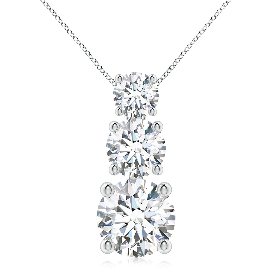 6.4mm FGVS Lab-Grown Diamond Three Stone Pendant in White Gold 