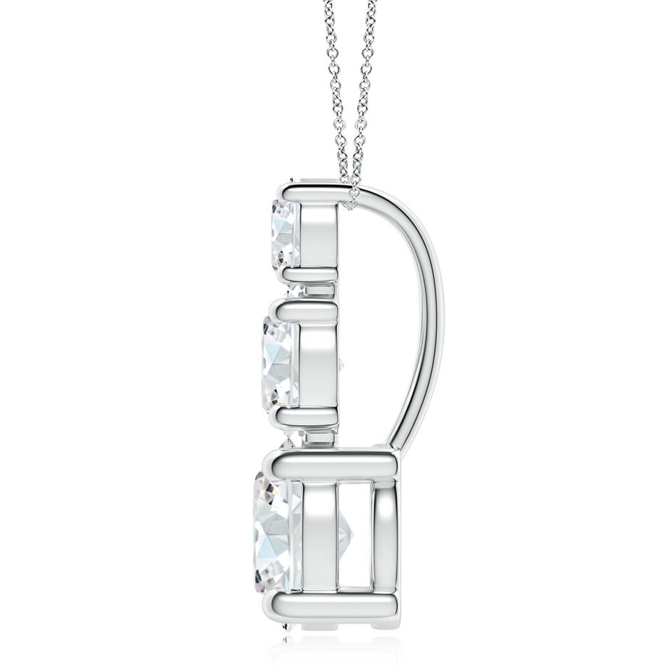 6.4mm FGVS Lab-Grown Diamond Three Stone Pendant in White Gold side 199
