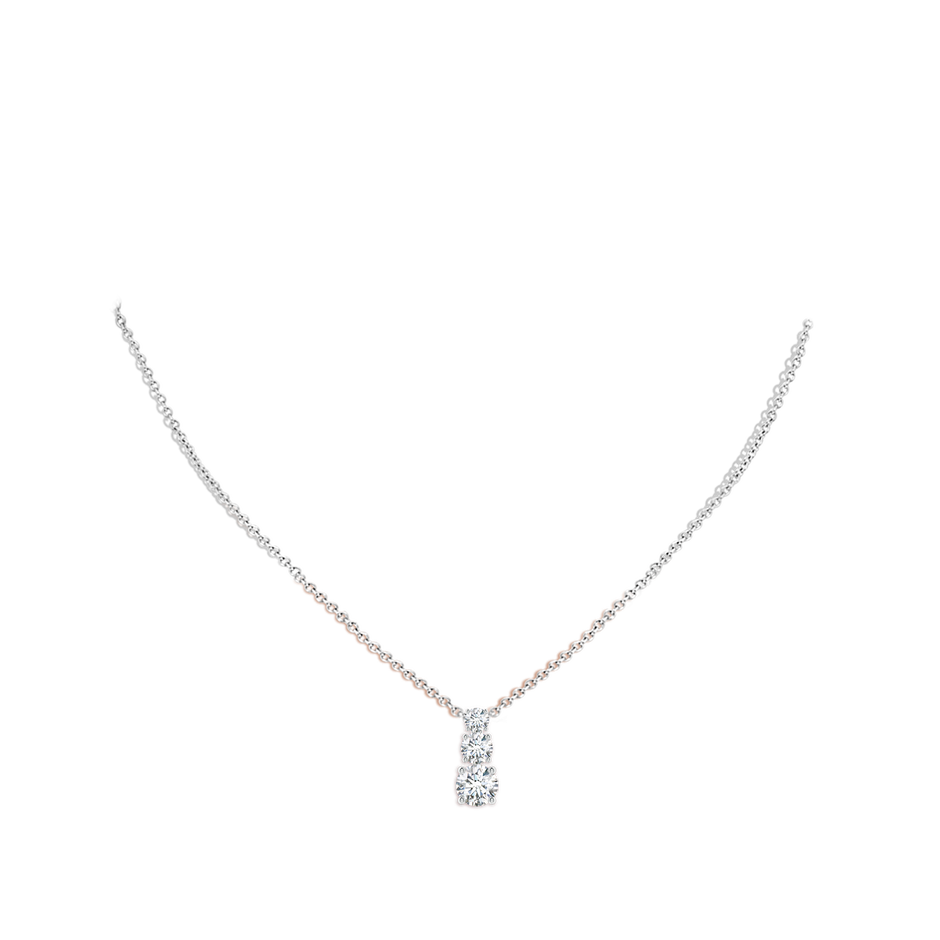 6.4mm FGVS Lab-Grown Diamond Three Stone Pendant in White Gold pen