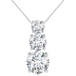 7.4mm FGVS Lab-Grown Diamond Three Stone Pendant in P950 Platinum