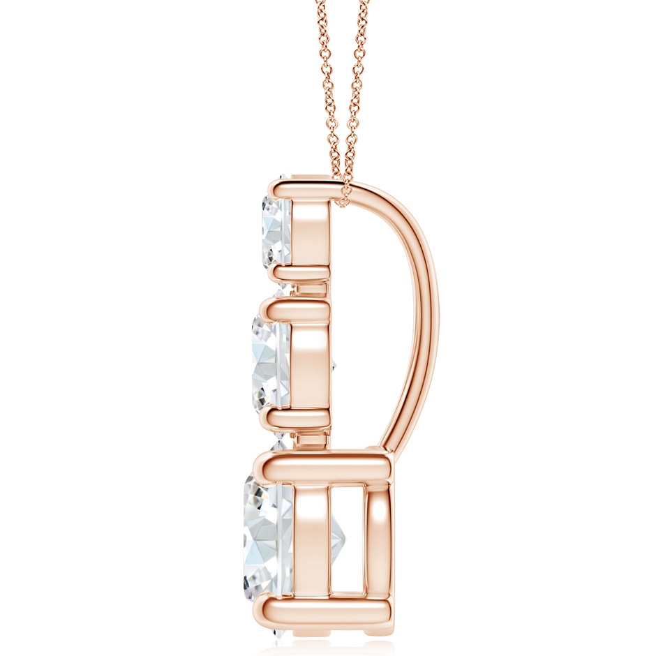 7.4mm FGVS Lab-Grown Diamond Three Stone Pendant in Rose Gold side 199