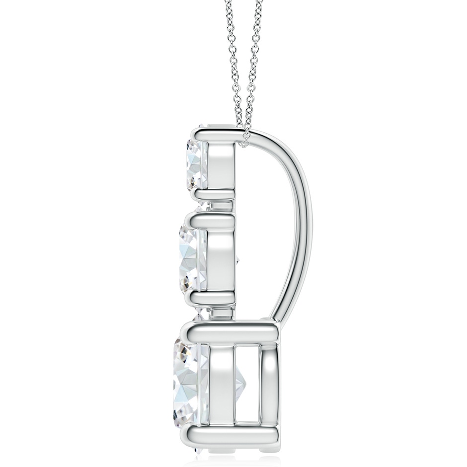 7.4mm FGVS Lab-Grown Diamond Three Stone Pendant in White Gold side 199