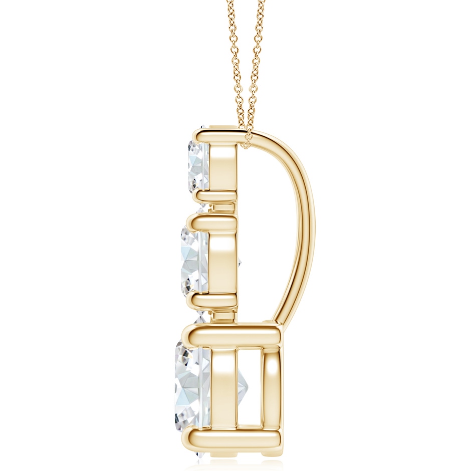 7.4mm FGVS Lab-Grown Diamond Three Stone Pendant in Yellow Gold side 199
