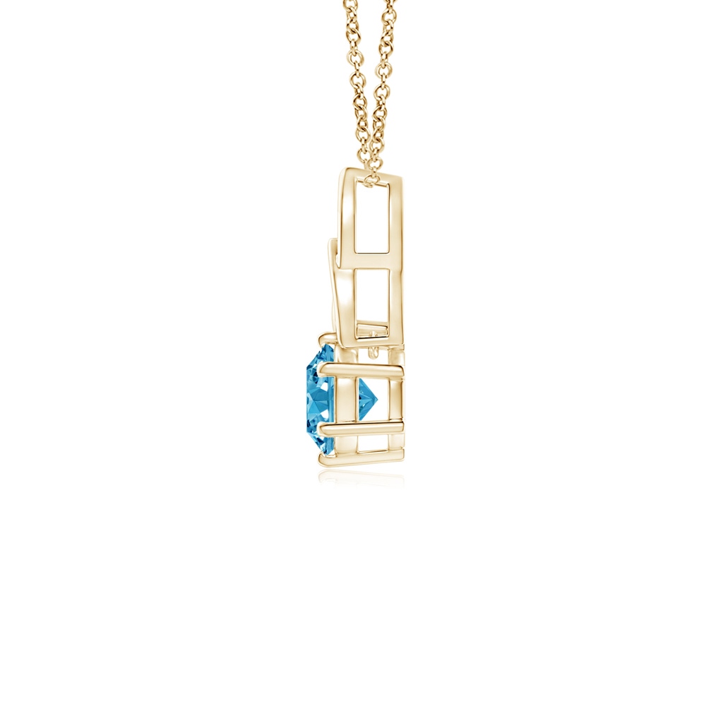 5.1mm Labgrown Solitaire Round Lab-Grown Fancy Intense Blue Diamond Celtic Knot Pendant in Yellow Gold - side 199