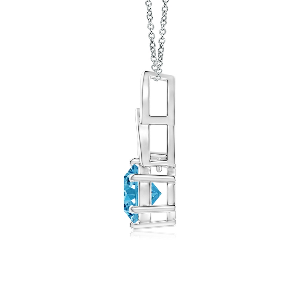 6.5mm Labgrown Solitaire Round Lab-Grown Fancy Intense Blue Diamond Celtic Knot Pendant in White Gold - side 199