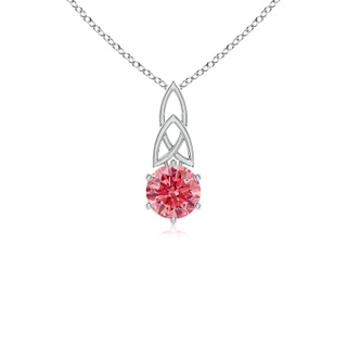 5.1mm Labgrown Solitaire Round Lab-Grown Fancy Intense Pink Diamond Celtic Knot Pendant in P950 Platinum