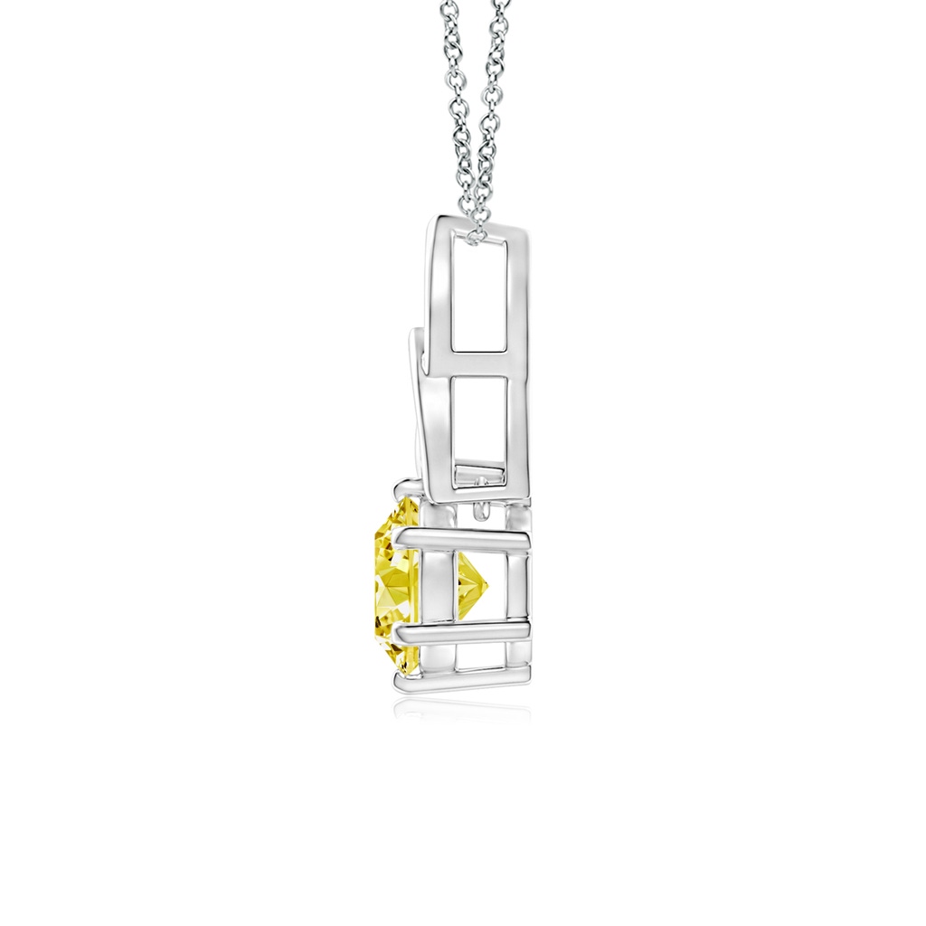 6.5mm Labgrown Solitaire Round Lab-Grown Fancy Intense Yellow Diamond Celtic Knot Pendant in White Gold - side 199