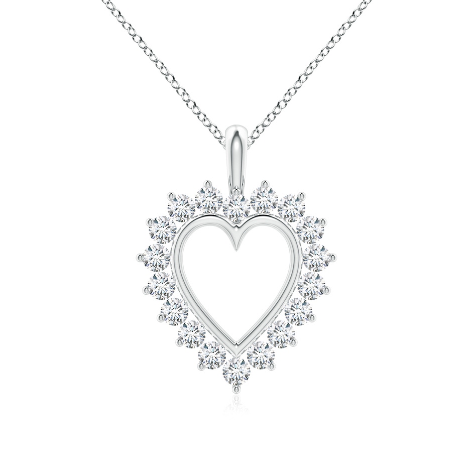 2mm FGVS Lab-Grown-Diamond Open Heart V-Bale Pendant in P950 Platinum 