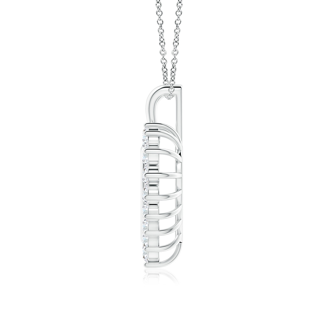 2mm FGVS Lab-Grown-Diamond Open Heart V-Bale Pendant in P950 Platinum - side 199