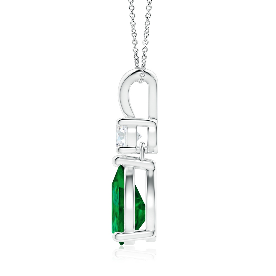 9x7mm Labgrown Lab-Grown Pear-Shaped Emerald V-Bale Pendant in White Gold side 199