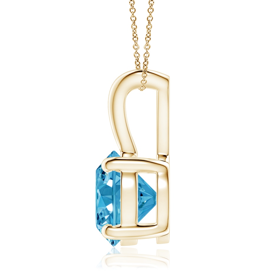 8.1mm Labgrown Round Lab-Grown Fancy Intense Blue Diamond Solitaire V-Bale Pendant in Yellow Gold side 199