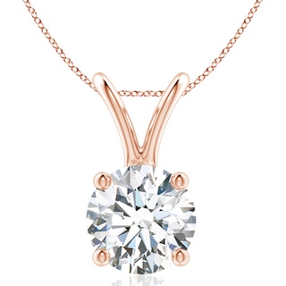 10.1mm FGVS Lab-Grown Round Diamond Solitaire V-Bale Pendant in 18K Rose Gold