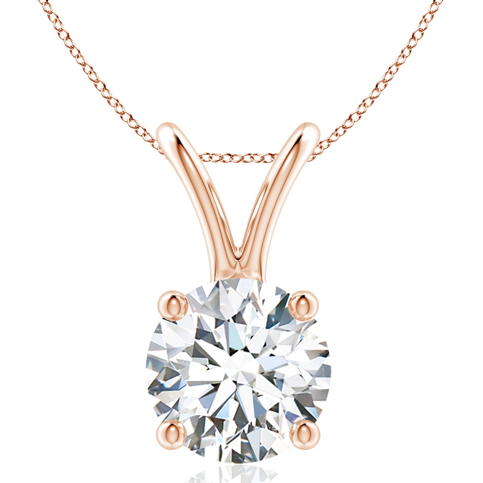 10.1mm FGVS Lab-Grown Round Diamond Solitaire V-Bale Pendant in Rose Gold 