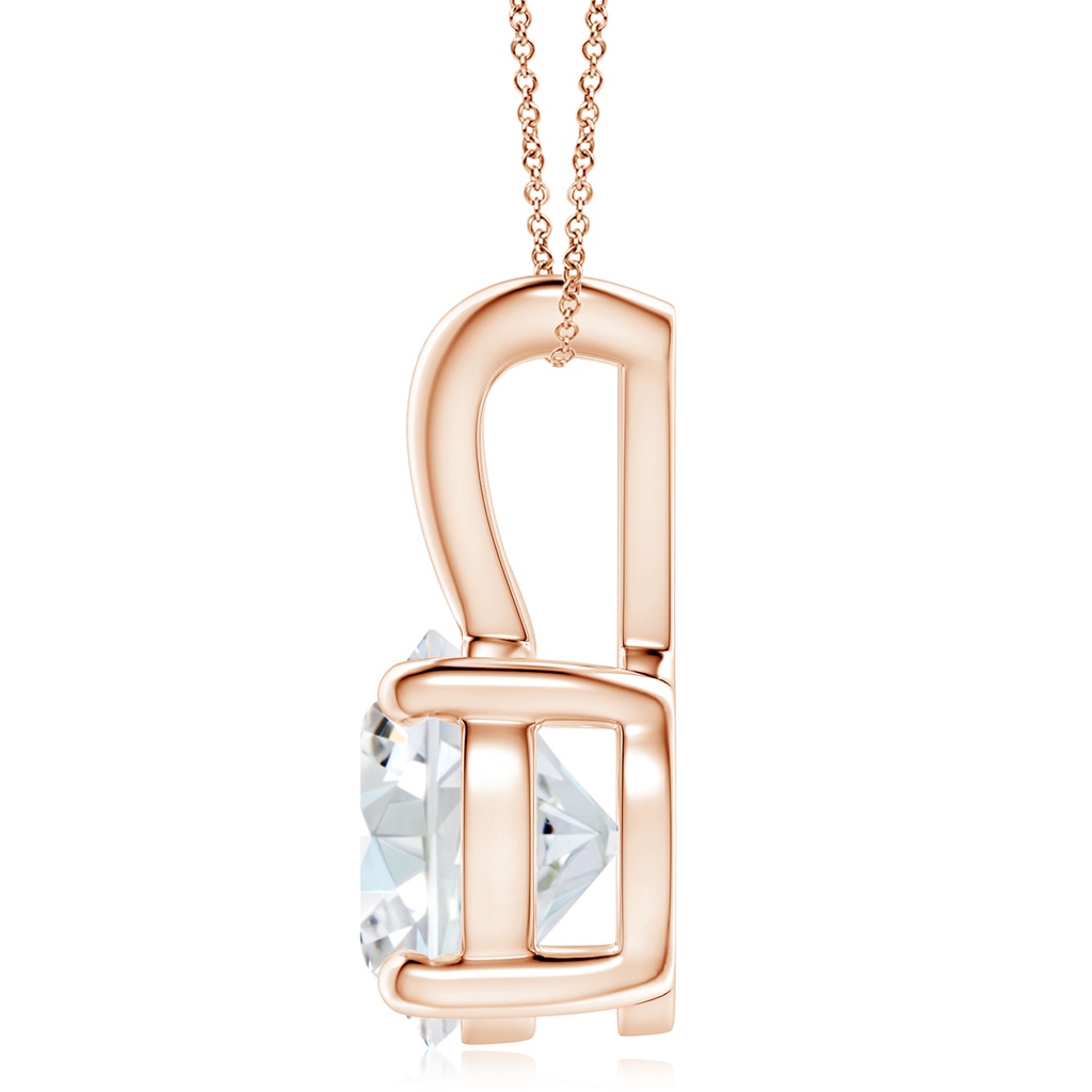 10.1mm FGVS Lab-Grown Round Diamond Solitaire V-Bale Pendant in Rose Gold - side 199