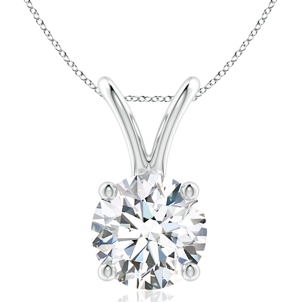 10.1mm FGVS Lab-Grown Round Diamond Solitaire V-Bale Pendant in White Gold