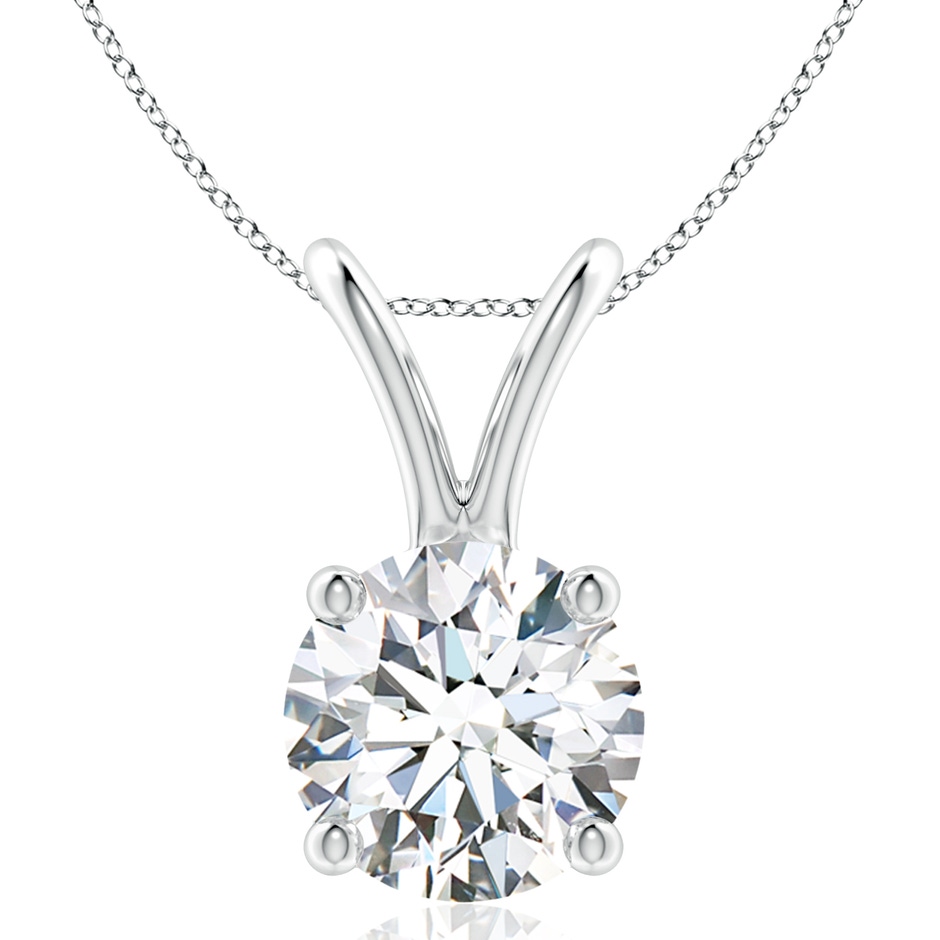 10.1mm FGVS Lab-Grown Round Diamond Solitaire V-Bale Pendant in White Gold 