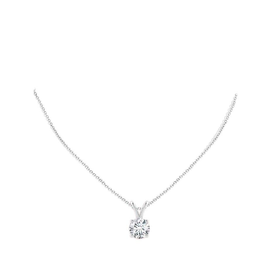 10.1mm FGVS Lab-Grown Round Diamond Solitaire V-Bale Pendant in White Gold pen