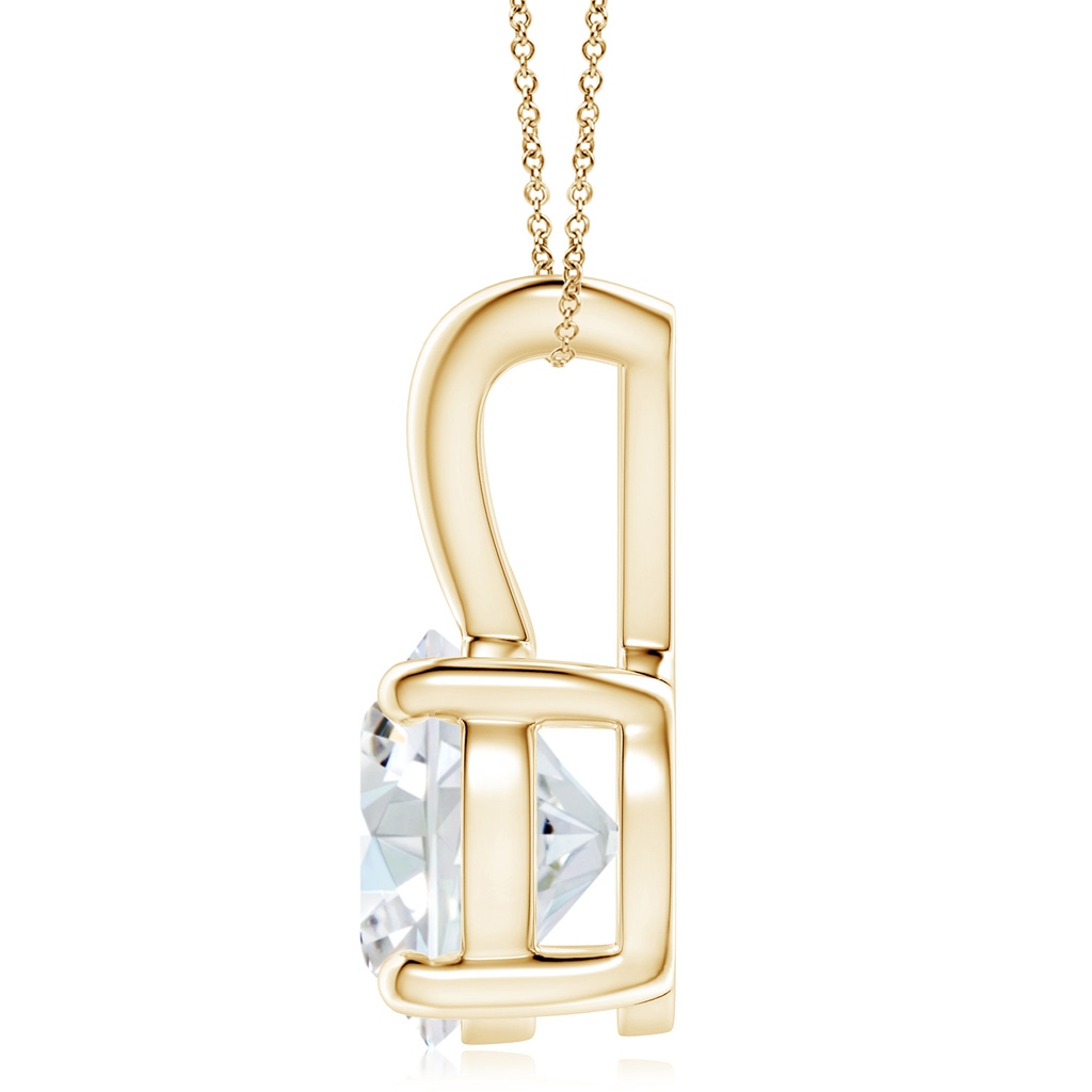 10.1mm FGVS Lab-Grown Round Diamond Solitaire V-Bale Pendant in Yellow Gold - side 199