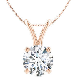 11.1mm FGVS Lab-Grown Round Diamond Solitaire V-Bale Pendant in 10K Rose Gold