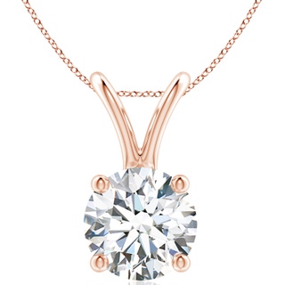 11.1mm FGVS Lab-Grown Round Diamond Solitaire V-Bale Pendant in 18K Rose Gold