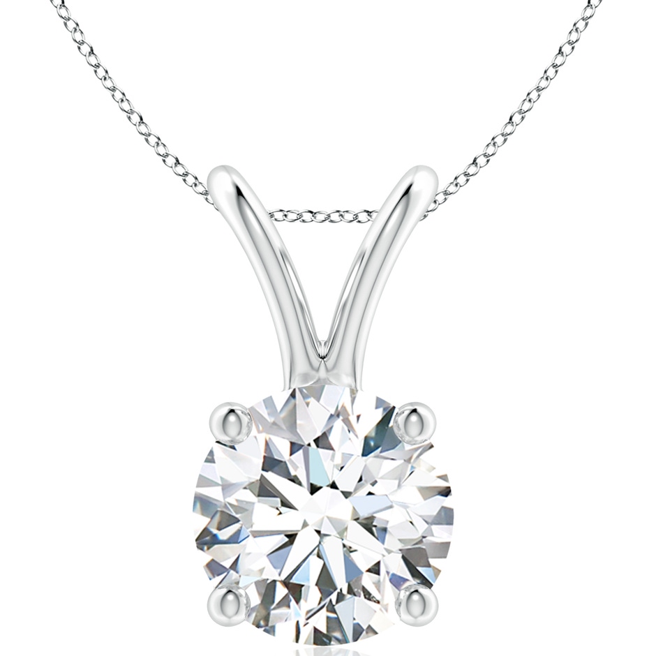 11.1mm FGVS Lab-Grown Round Diamond Solitaire V-Bale Pendant in P950 Platinum 