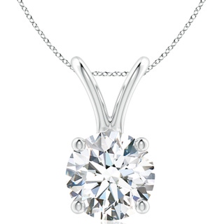 11.1mm FGVS Lab-Grown Round Diamond Solitaire V-Bale Pendant in White Gold