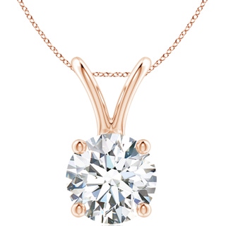 11.6mm FGVS Lab-Grown Round Diamond Solitaire V-Bale Pendant in 10K Rose Gold