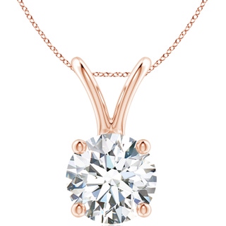 11.6mm FGVS Lab-Grown Round Diamond Solitaire V-Bale Pendant in 18K Rose Gold