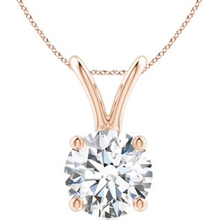 11.6mm FGVS Lab-Grown Round Diamond Solitaire V-Bale Pendant in 9K Rose Gold