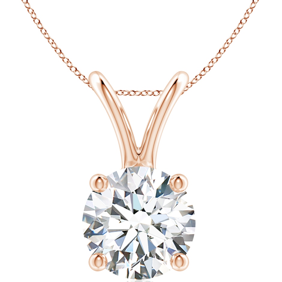 11.6mm FGVS Lab-Grown Round Diamond Solitaire V-Bale Pendant in Rose Gold 