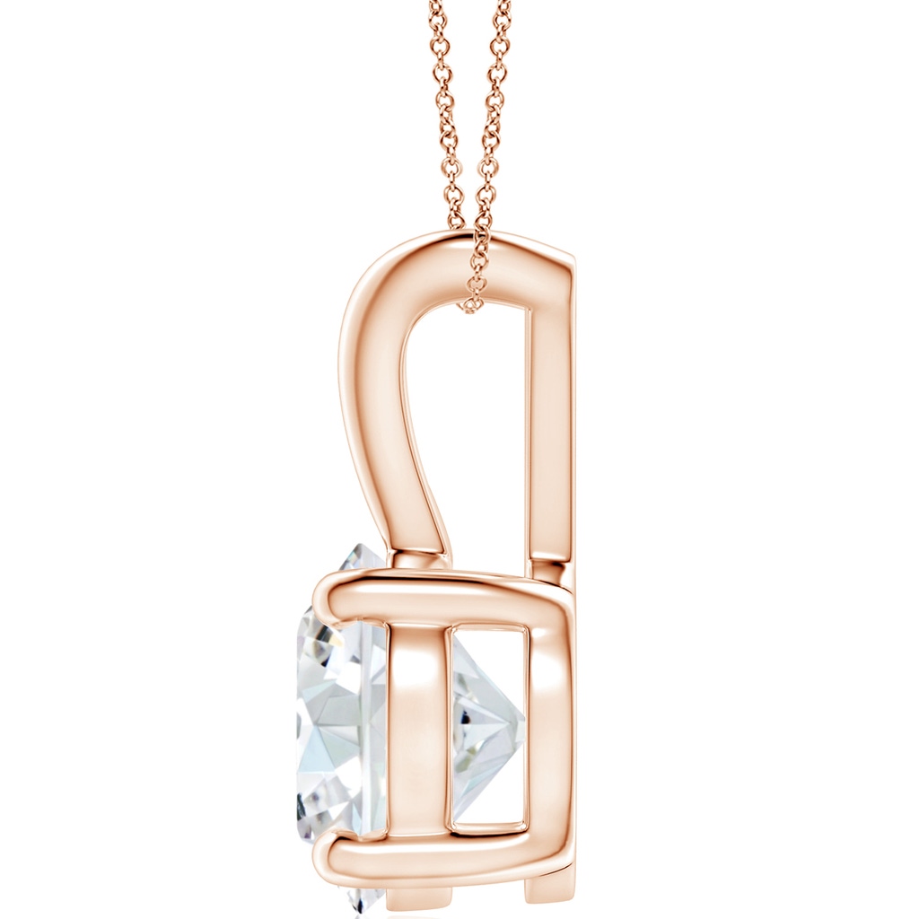 11.6mm FGVS Lab-Grown Round Diamond Solitaire V-Bale Pendant in Rose Gold Side 199