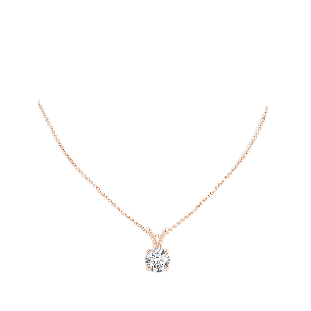11.6mm FGVS Lab-Grown Round Diamond Solitaire V-Bale Pendant in Rose Gold pen