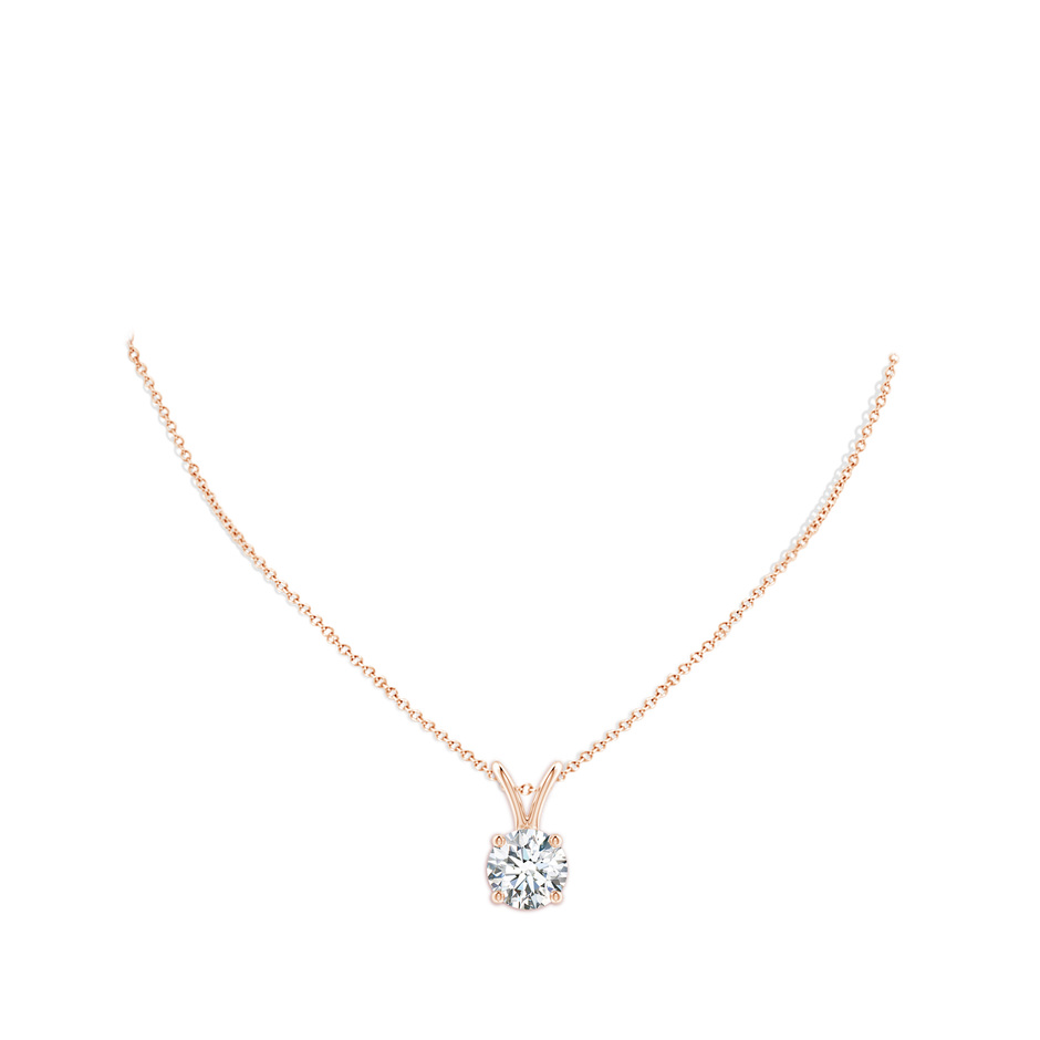11.6mm FGVS Lab-Grown Round Diamond Solitaire V-Bale Pendant in Rose Gold pen