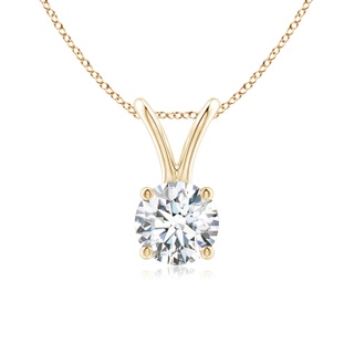 5.1mm FGVS Lab-Grown Round Diamond Solitaire V-Bale Pendant in 10K Yellow Gold