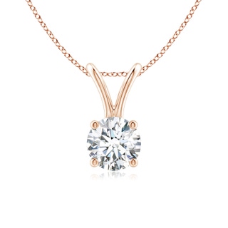 5.1mm FGVS Lab-Grown Round Diamond Solitaire V-Bale Pendant in 9K Rose Gold