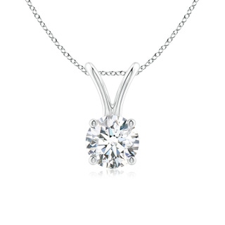 5.1mm FGVS Lab-Grown Round Diamond Solitaire V-Bale Pendant in White Gold
