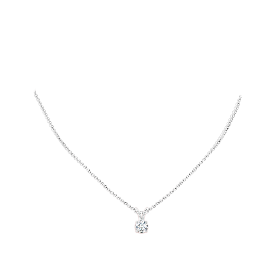 5.1mm FGVS Lab-Grown Round Diamond Solitaire V-Bale Pendant in White Gold pen