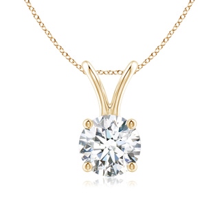 5.9mm FGVS Lab-Grown Round Diamond Solitaire V-Bale Pendant in Yellow Gold