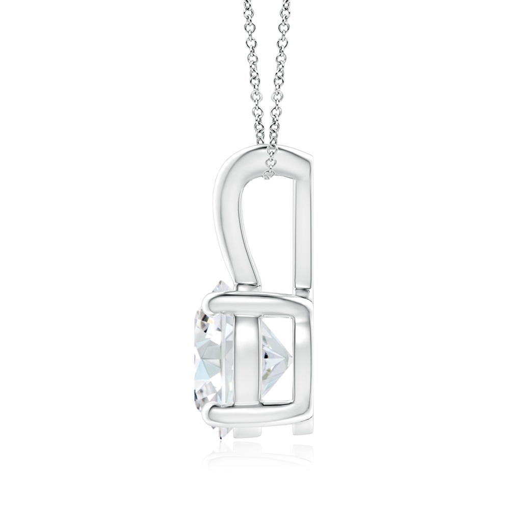 6.4mm FGVS Lab-Grown Round Diamond Solitaire V-Bale Pendant in P950 Platinum - side 199