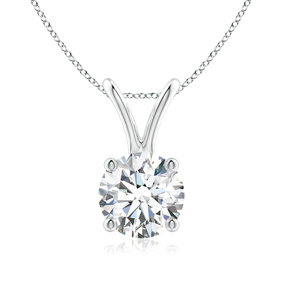 6.4mm FGVS Lab-Grown Round Diamond Solitaire V-Bale Pendant in White Gold 