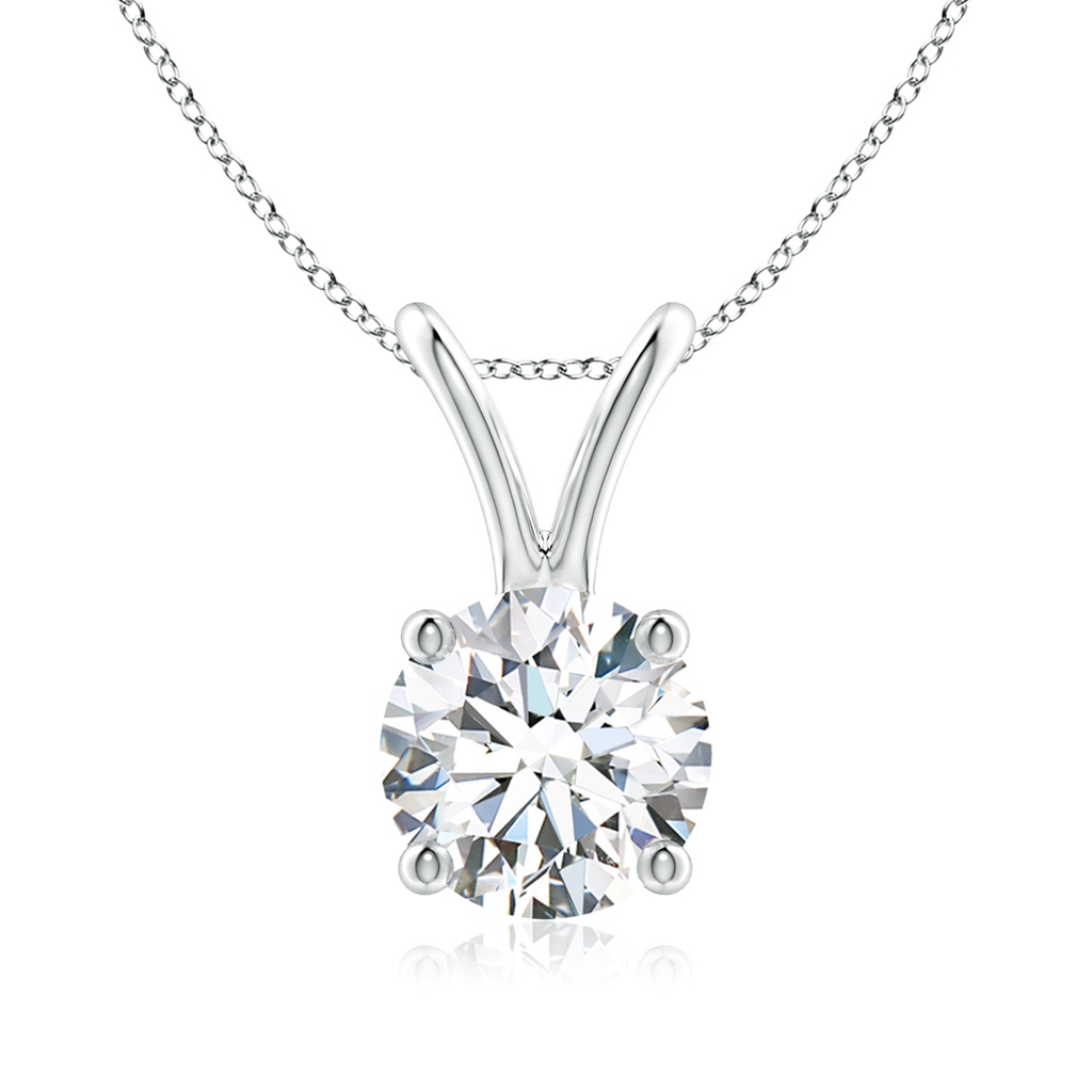 6.4mm FGVS Lab-Grown Round Diamond Solitaire V-Bale Pendant in White Gold