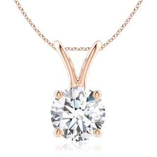 8.1mm FGVS Lab-Grown Round Diamond Solitaire V-Bale Pendant in 10K Rose Gold