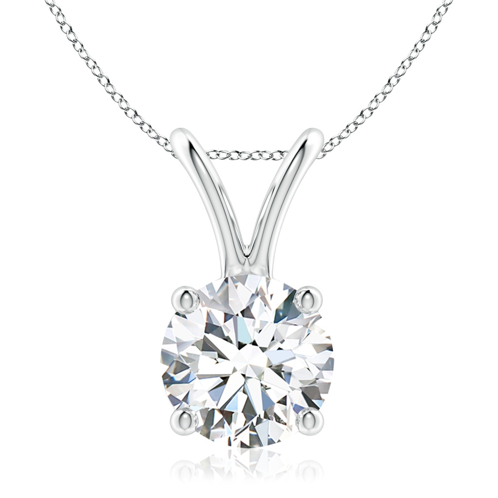 8.1mm FGVS Lab-Grown Round Diamond Solitaire V-Bale Pendant in P950 Platinum