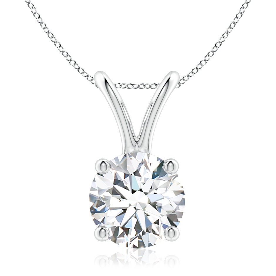 8.1mm FGVS Lab-Grown Round Diamond Solitaire V-Bale Pendant in P950 Platinum 